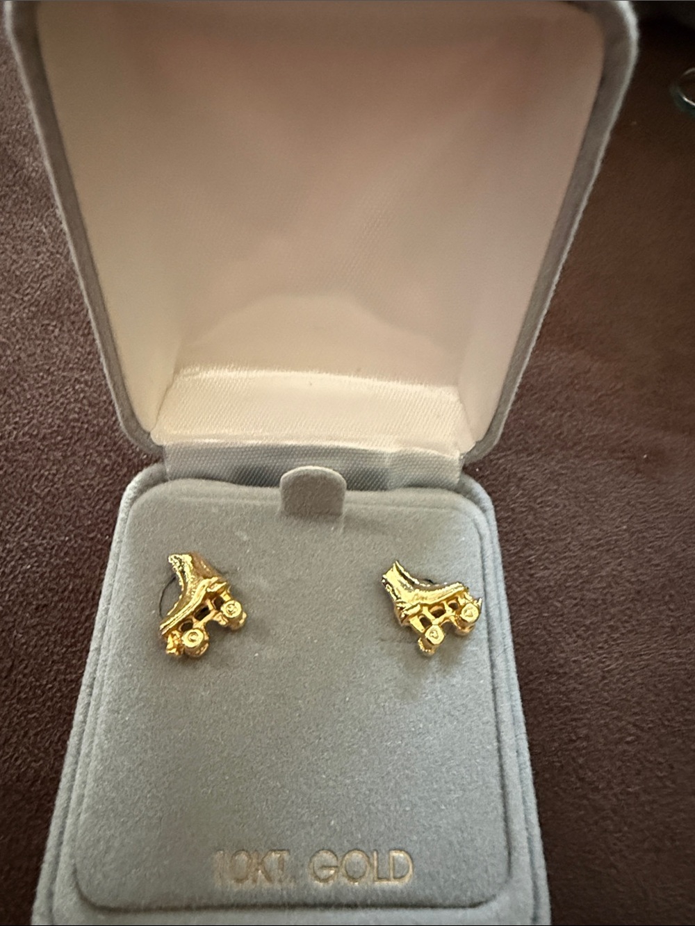 10K Gold Roller Skate Stud Earrings - Gold